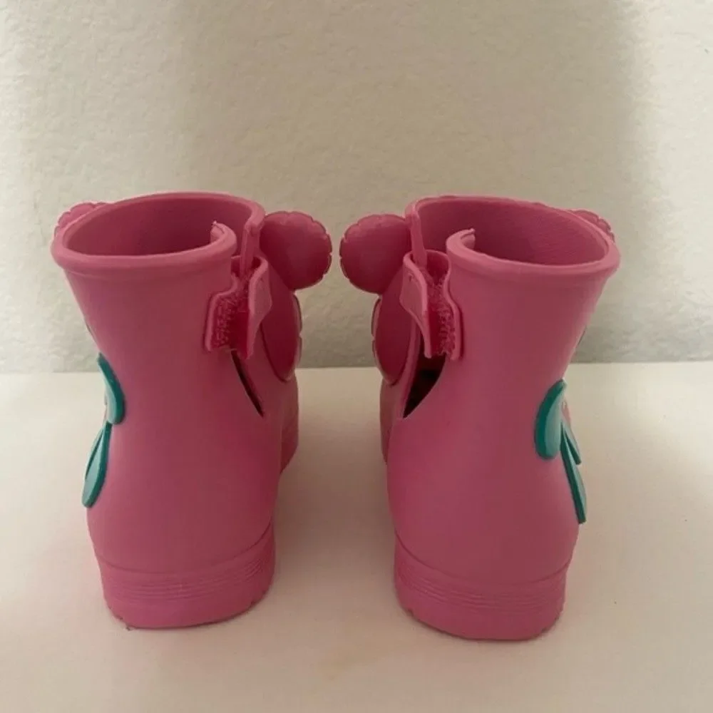Mini Melissa + Jeremy Scott Pink Monkey Rainboots Water Resistant Boots Size 5
